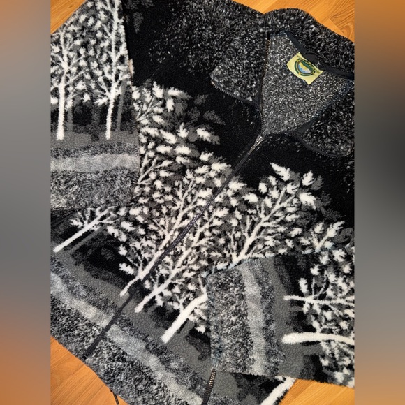 None Jackets & Blazers - Black and White Fleece Jacket